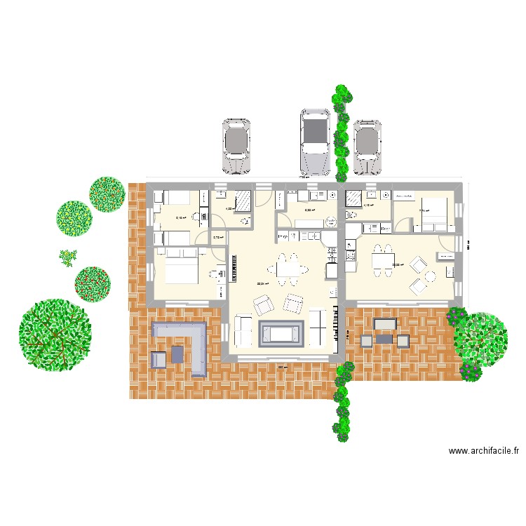 Projet investissement. Plan de 8 pièces et 112 m2