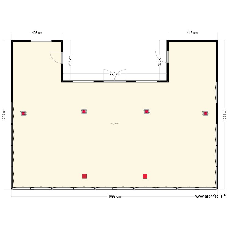 Vie Scolaire vierge. Plan de 5 pièces et 173 m2