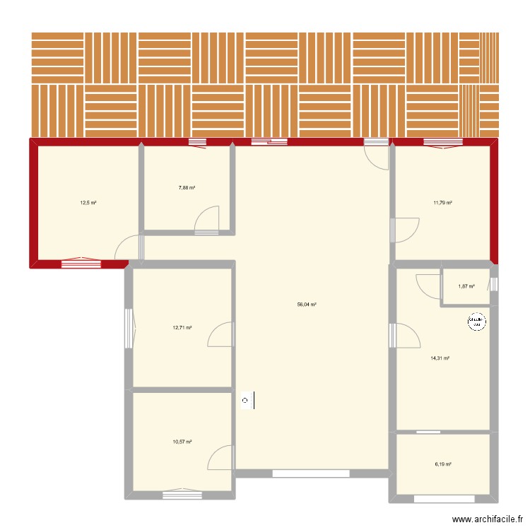 Messanges V2. Plan de 9 pièces et 134 m2