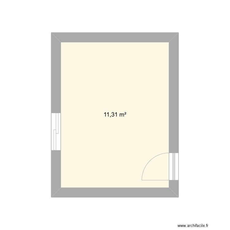 Chambre enfant. Plan de 1 pièce et 11 m2