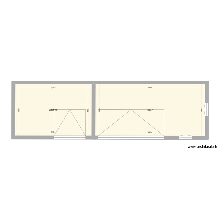 garage 2. Plan de 2 pièces et 56 m2