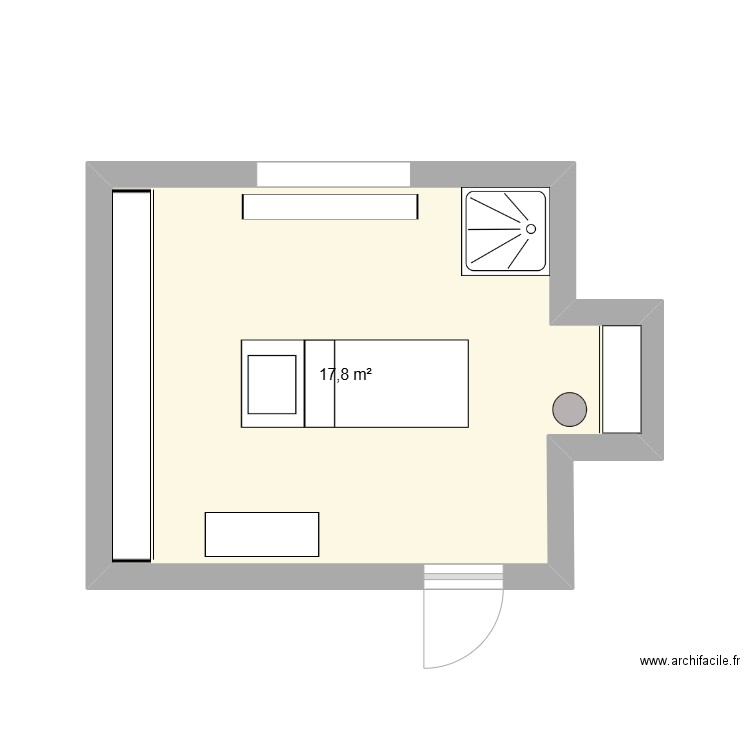 chloe Buet. Plan de 1 pièce et 18 m2