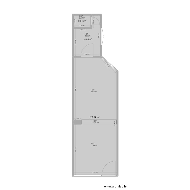 Agence 2. Plan de 3 pièces et 28 m2