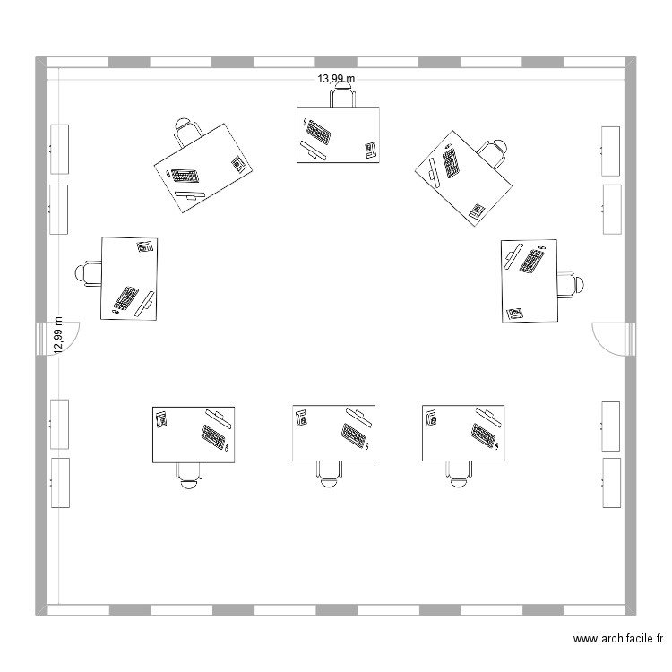 salle ops. Plan de 1 pièce et 182 m2