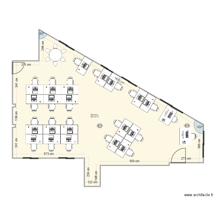 Proposition ONKH1. Plan de 3 pièces et 107 m2