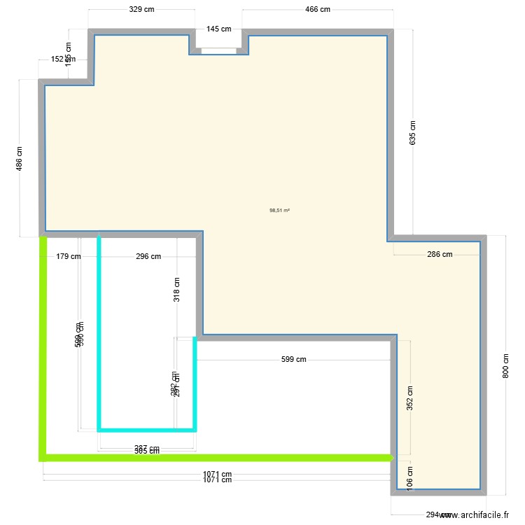 Plan Haillot Poncelet. Plan de 1 pièce et 99 m2