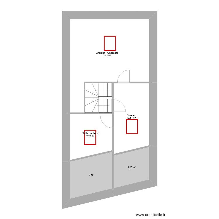 Sacchiero. Plan de 19 pièces et 178 m2