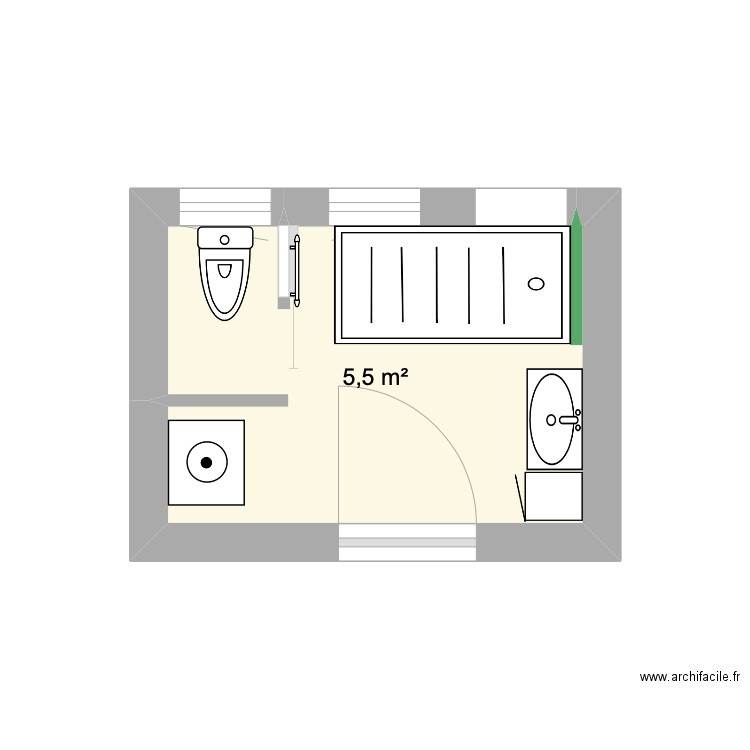 freakier. Plan de 1 pièce et 6 m2