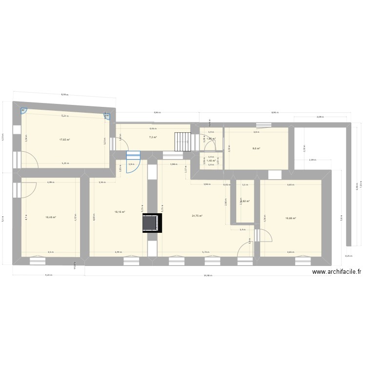 MSA travaux. Plan de 10 pièces et 117 m2