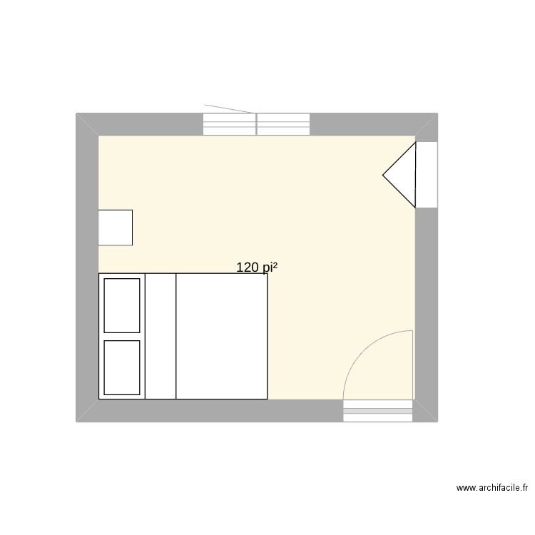 Projet Autonomie. Plan de 1 pièce et 11 m2