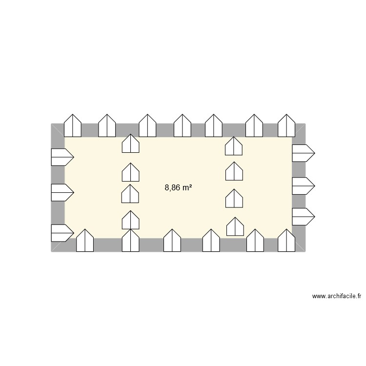 plan activité. Plan de 1 pièce et 9 m2