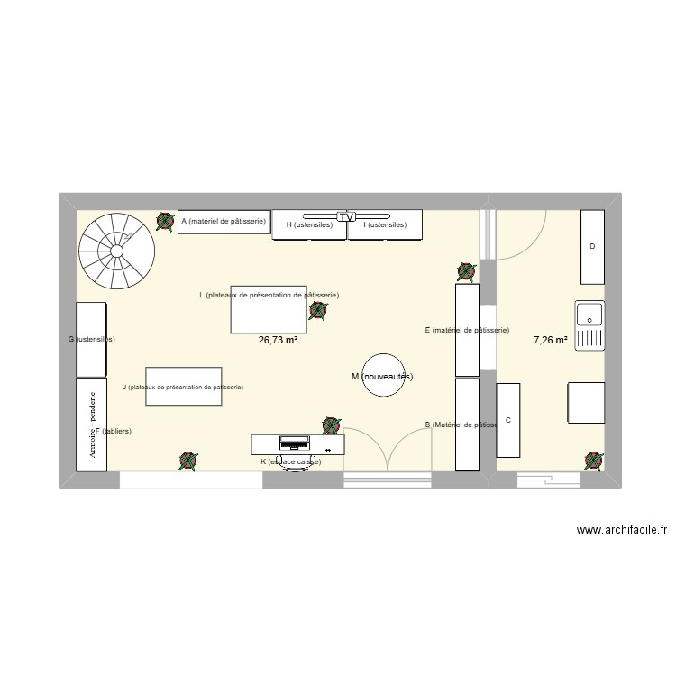 APPLICATION 2 ADOC. Plan de 2 pièces et 34 m2