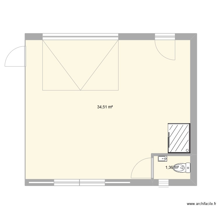 plan extension garage. Plan de 2 pièces et 36 m2