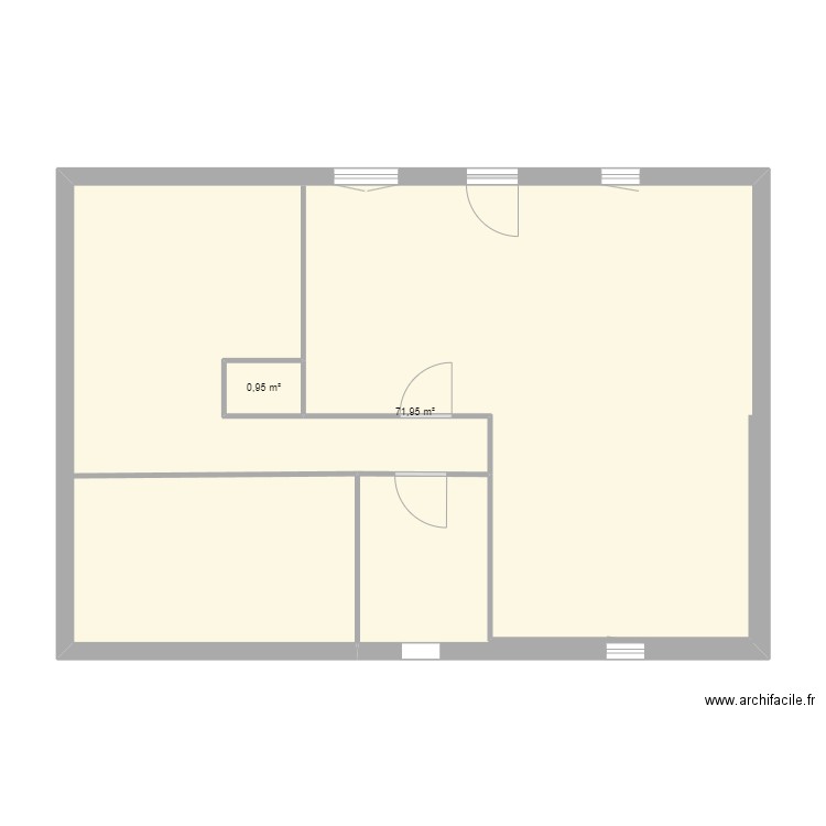 maison. Plan de 2 pièces et 73 m2