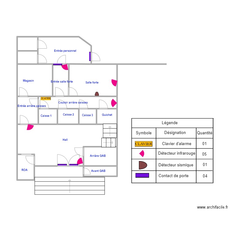 BOP RDC INTRU E. Plan de 14 pièces et 41 m2