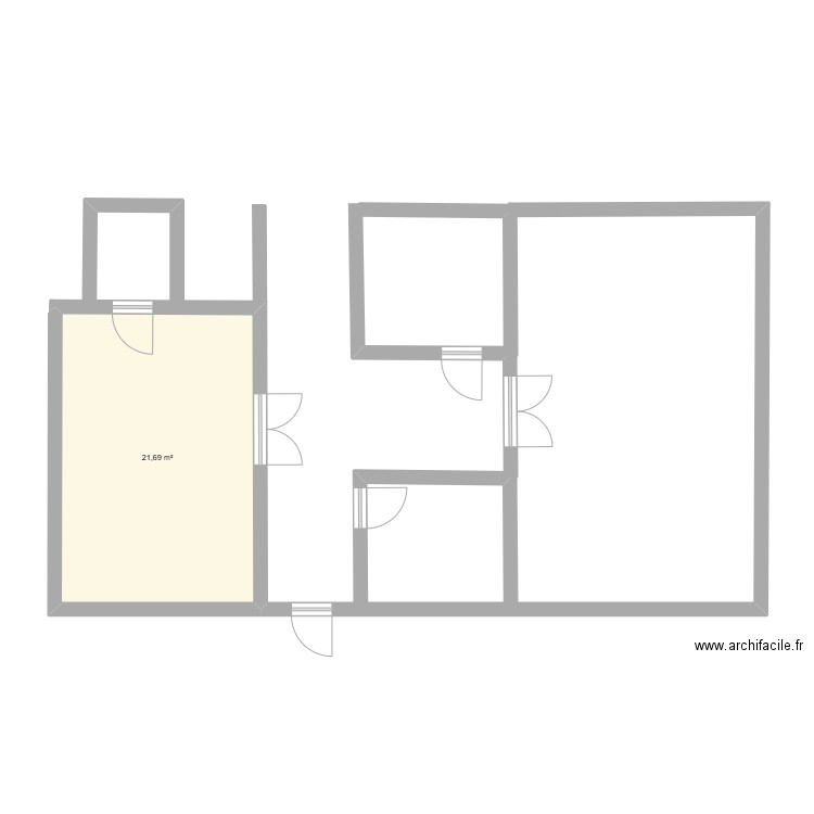 Périscolaire. Plan de 1 pièce et 22 m2