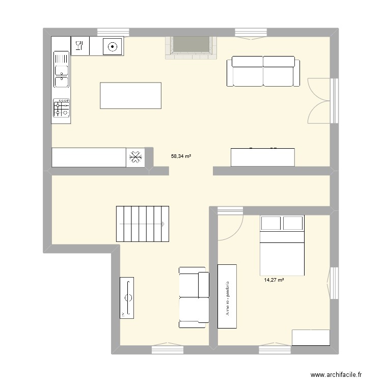 Maison Anglet . Plan de 2 pièces et 73 m2