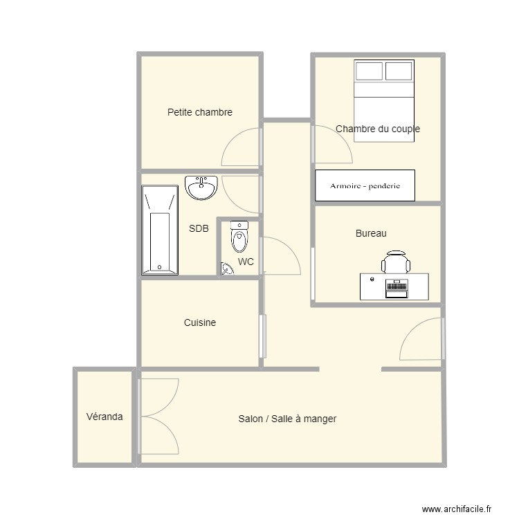 JAULAIN. Plan de 8 pièces et 41 m2