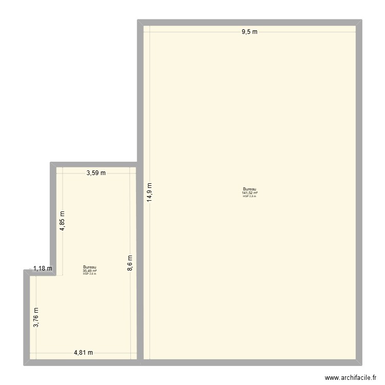 BATIMENT AFPA. Plan de 2 pièces et 177 m2