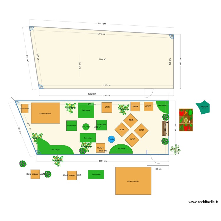 POTAGER 2025 Ter. Plan de 2 pièces et 121 m2