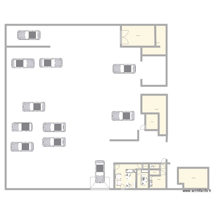 garage AD. Plan de 11 pièces et 108 m2