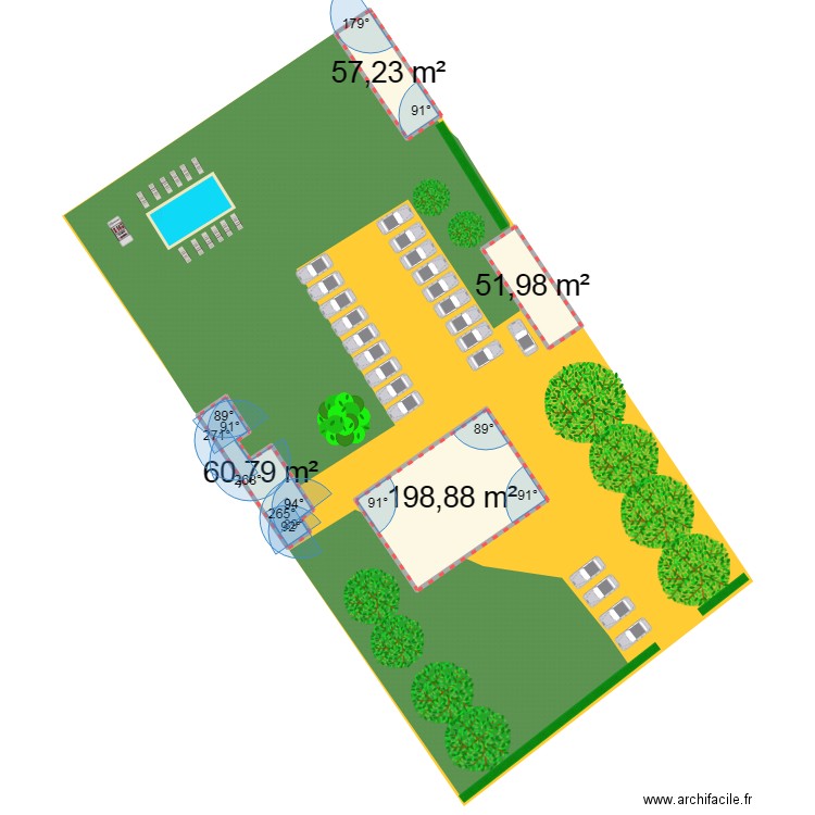 Aménagement Parking. Plan de 4 pièces et 369 m2