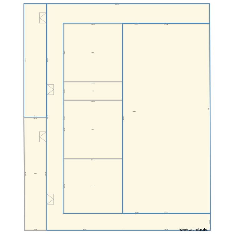 Hyrox. Plan de 6 pièces et -772 m2