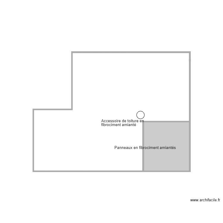 Croquis DENECHERE Amiante. Plan de 1 pièce et 2 m2