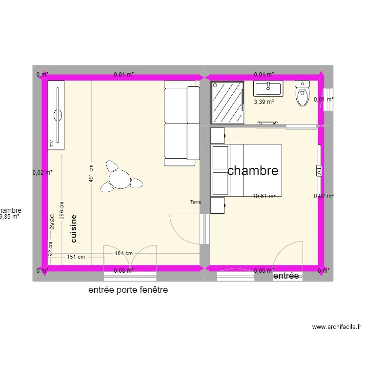 Mathieu RDC. Plan de 13 pièces et 34 m2