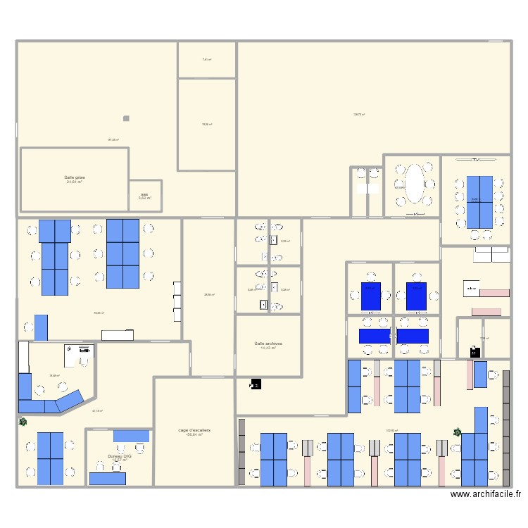 Polissage 2025 V2. Plan de 22 pièces et 715 m2