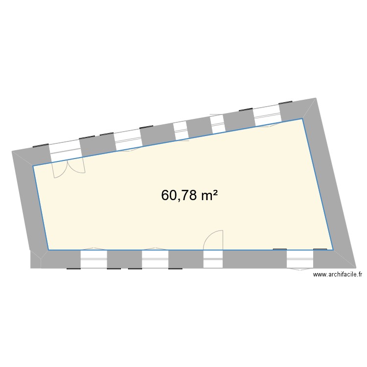 Peyriac . Plan de 1 pièce et 61 m2