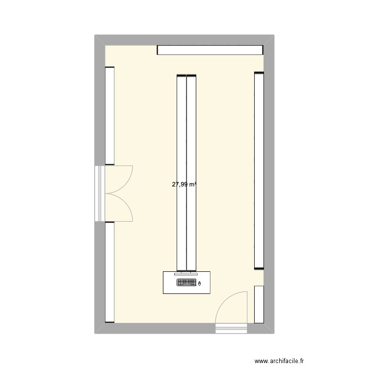 borne de paeiemtn . Plan de 1 pièce et 28 m2