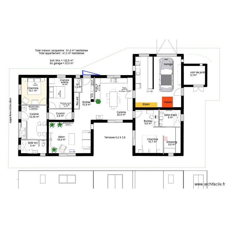 Maison Jacqueline V13. Plan de 1 pièce et 10 m2