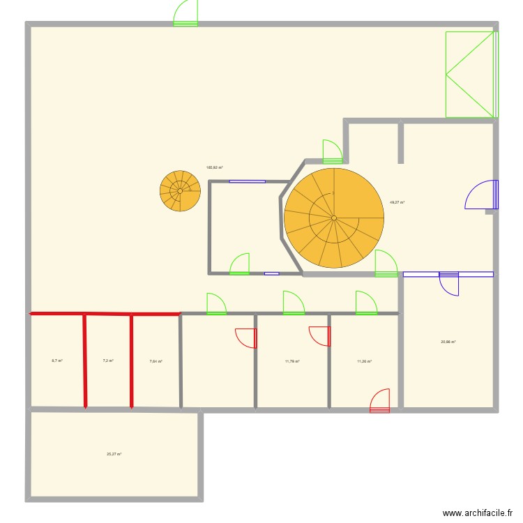 PLAN NEW  RDC sans cotation. Plan de 9 pièces et 328 m2