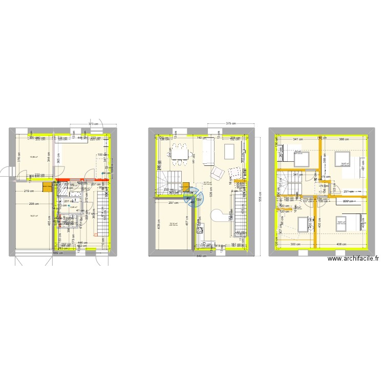 Duplex_avec_monte-charge. Plan de 14 pièces et 259 m2