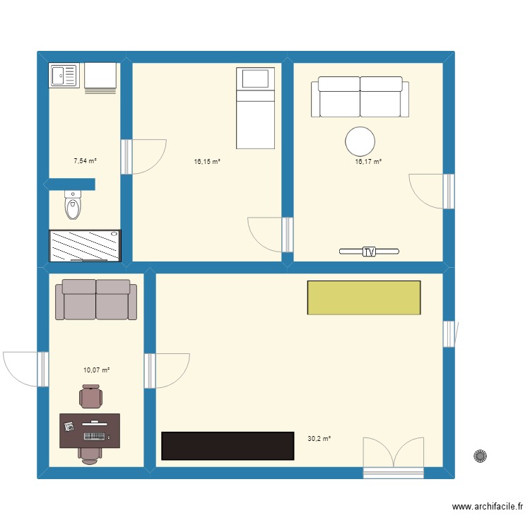 plan de construction . Plan de 5 pièces et 80 m2