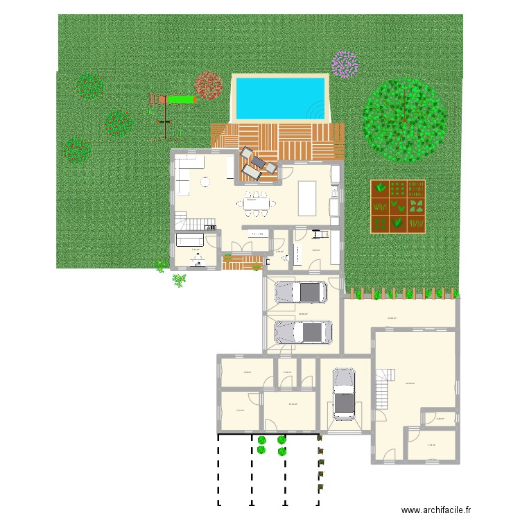 maison marlyse. Plan de 19 pièces et 340 m2