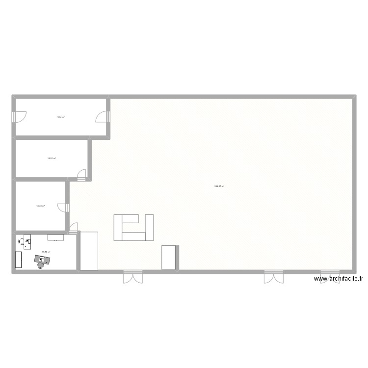 AUBADE. Plan de 5 pièces et 303 m2