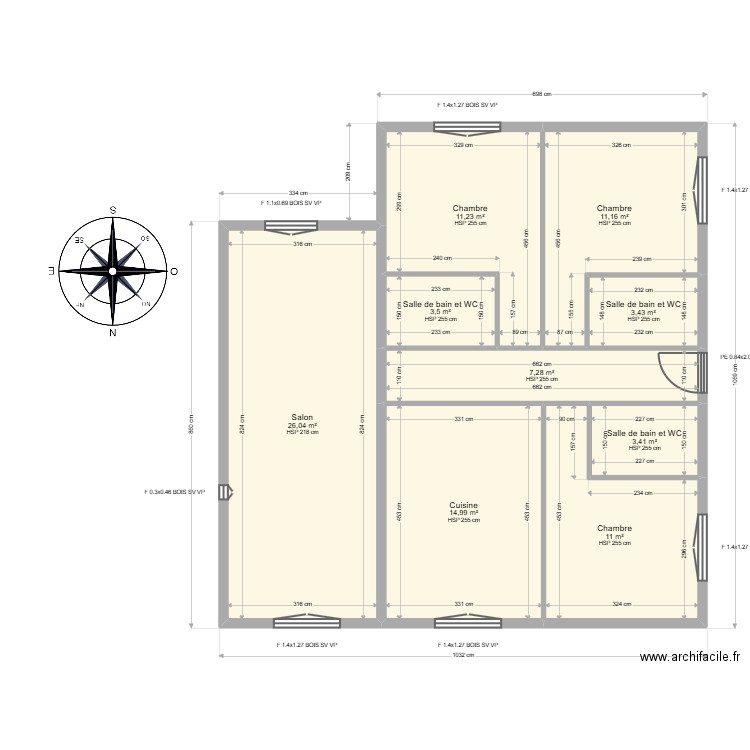  ML25001950  BEAUDET. Plan de 9 pièces et 92 m2