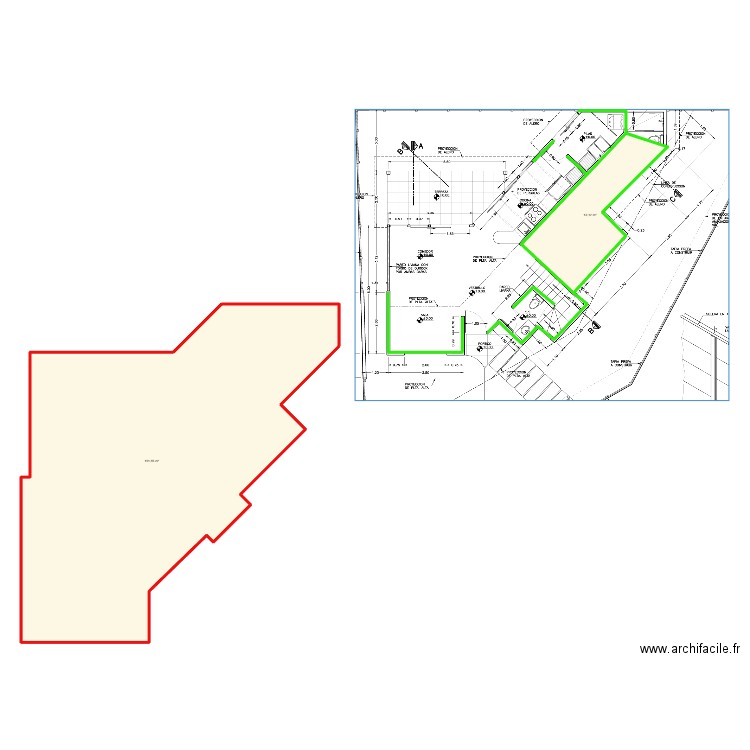 Cielo razo cas Esquinera. Plan de 2 pièces et 171 m2