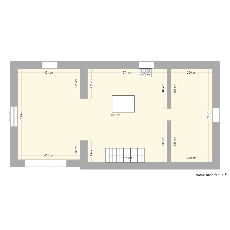 PLan GITE 1. Plan de 1 pièce et 90 m2