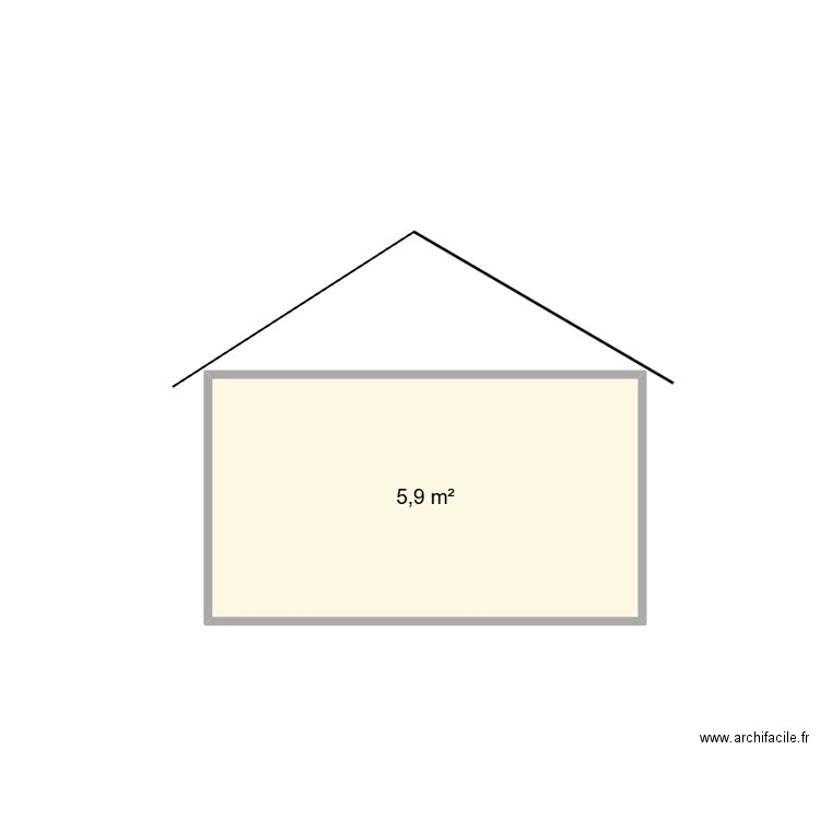 abri de jardin . Plan de 1 pièce et 6 m2