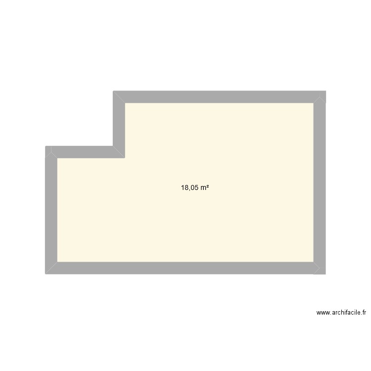 Mise en surface. Plan de 1 pièce et 18 m2