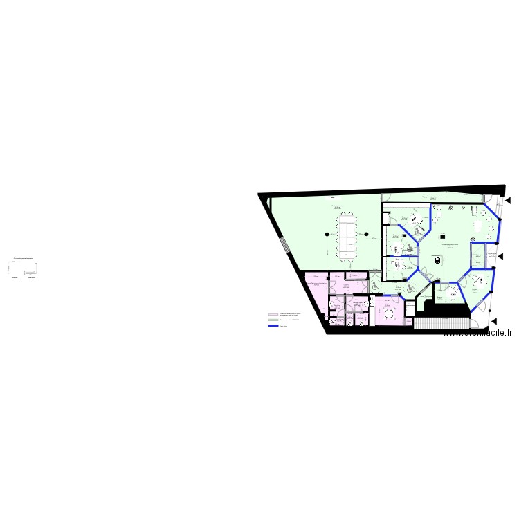 Projet RDC Auch - ERP format assis. Plan de 27 pièces et 314 m2