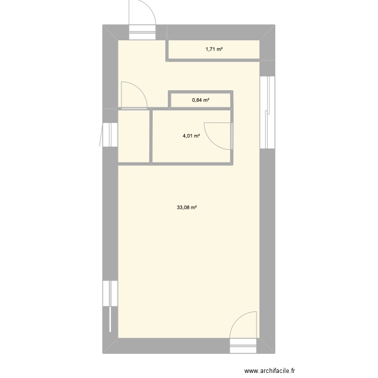 LELASSEUX. Plan de 4 pièces et 40 m2