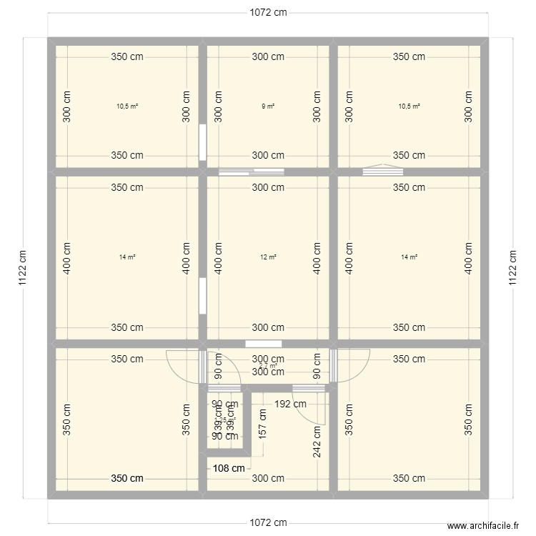 OR1. Plan de 11 pièces et 104 m2