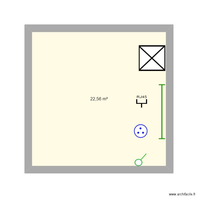 2ND PLACO. Plan de 1 pièce et 23 m2