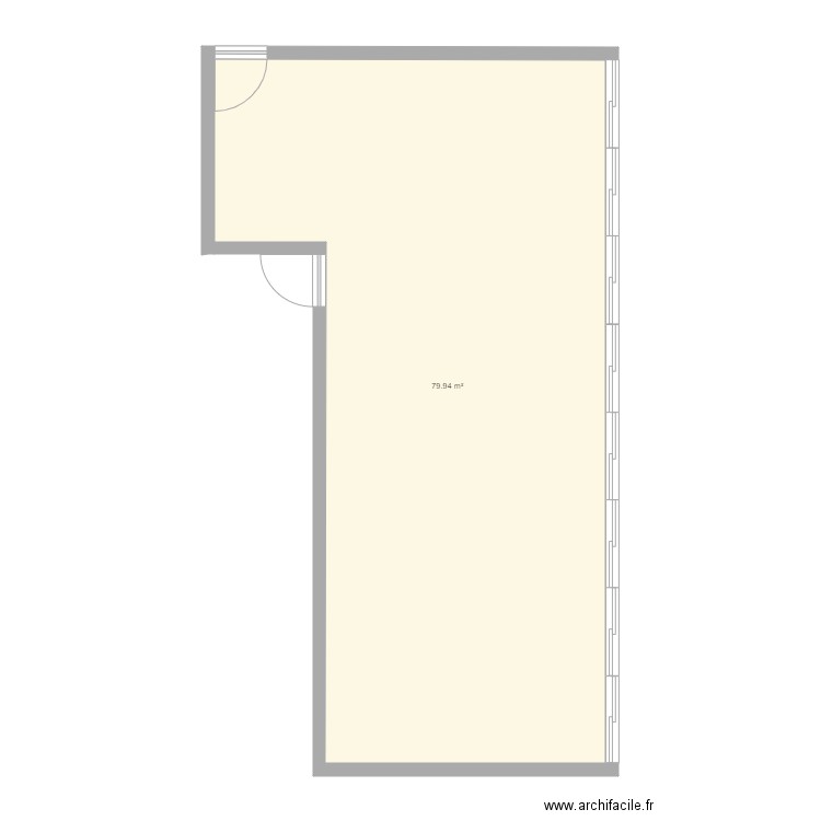 salle de cour/. Plan de 1 pièce et 80 m2