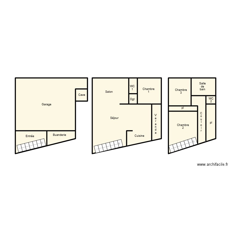 DOUARNENEZ LEBOT. Plan de 14 pièces et 51 m2