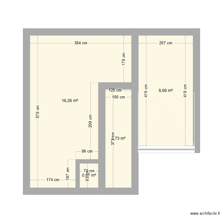 plant Harsin. Plan de 4 pièces et 29 m2